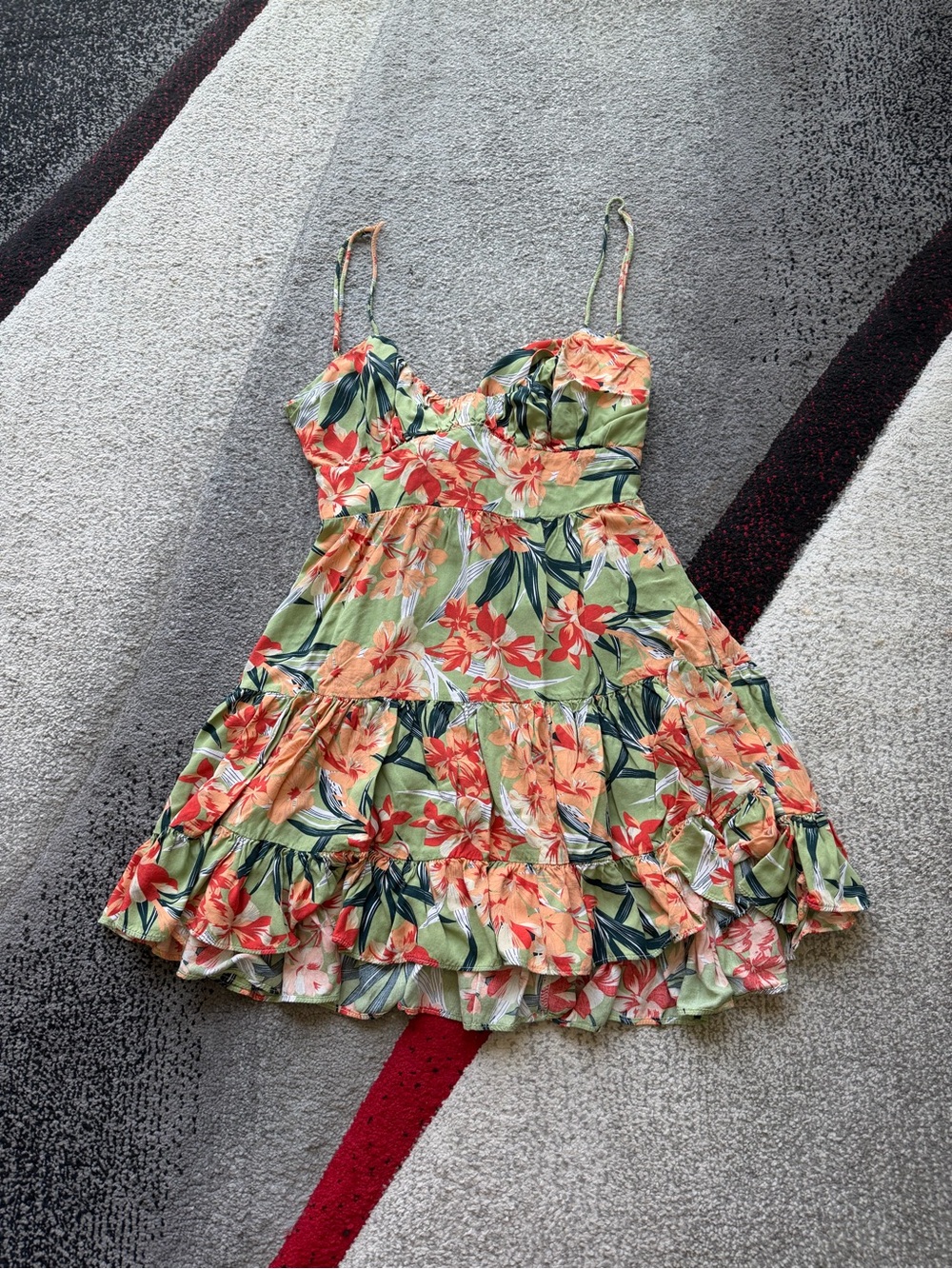 Petal & Pup Tropical Print Tie Back Mini Dress